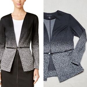 Grace elements faux-Zipper-Waist multi speckled ombre v-neck stretchy jacket XL